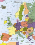 mapa político de Europa - online jigsaw puzzle - 42 pieces