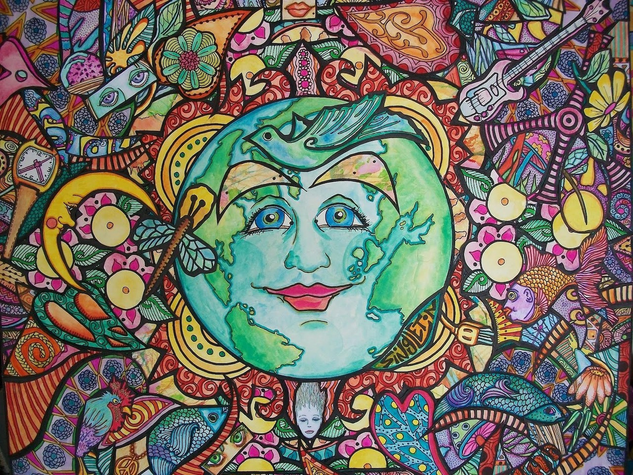 walkswith - old hippie art and doodles - jigsaw puzzle album. 
